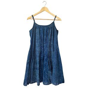 Ralph Lauren Indigo Blue Cotton Fit & Flare Boho Dress Size 10